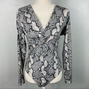 H&M || Snake Print Long Sleeve Bodysuit